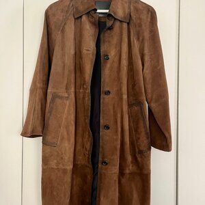 Massimo Dutti brown suede coat size XS